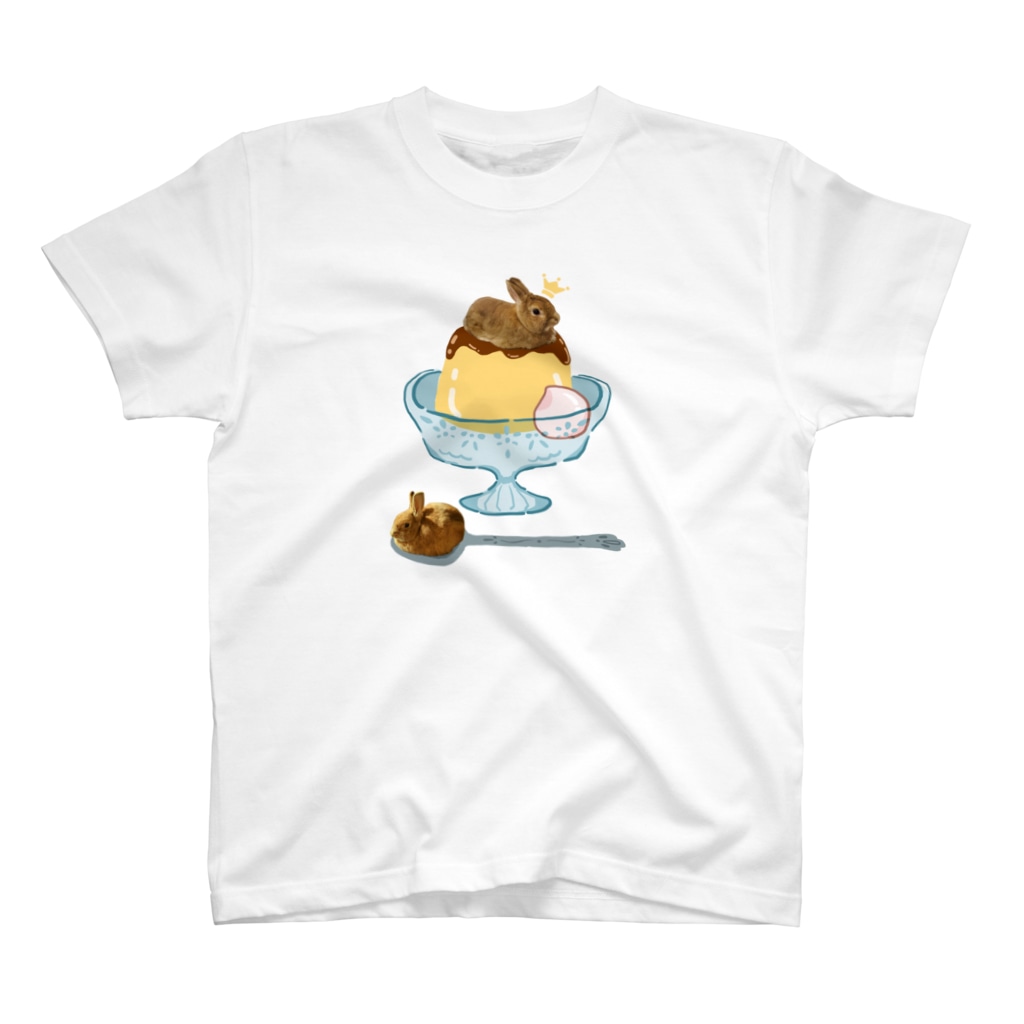 『卯のえほん』   〜えほんカフェ「うさぎの絵本」のオンラインショップ〜のぷりんすぷりん(プレートなし) Regular Fit T-Shirt