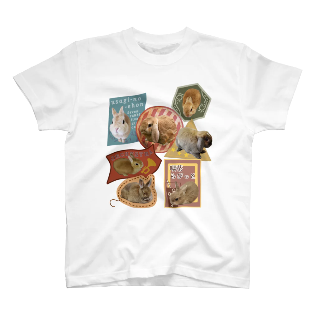 『卯のえほん』   〜えほんカフェ「うさぎの絵本」のオンラインショップ〜のうさステッカー風 Regular Fit T-Shirt