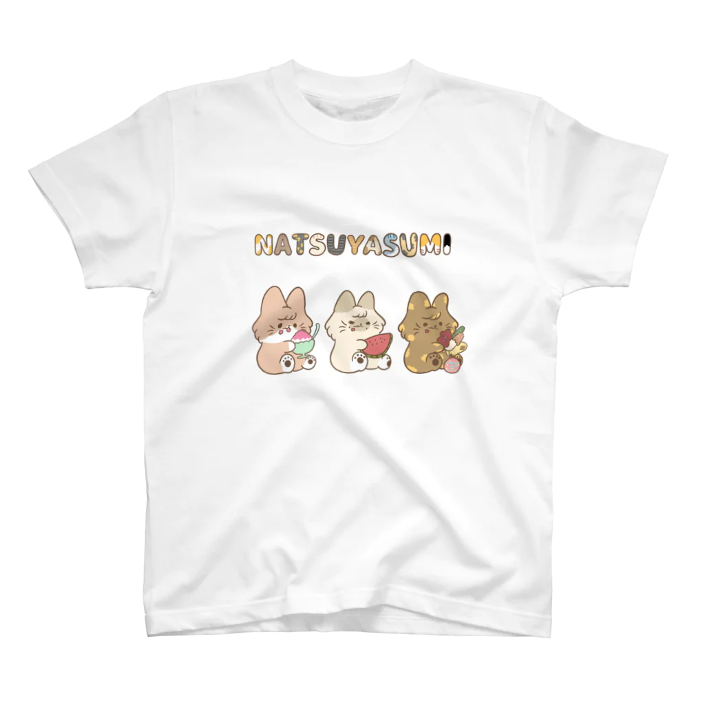 Noruneko-Yaのねこねこ夏休みTシャツ スタンダードTシャツ