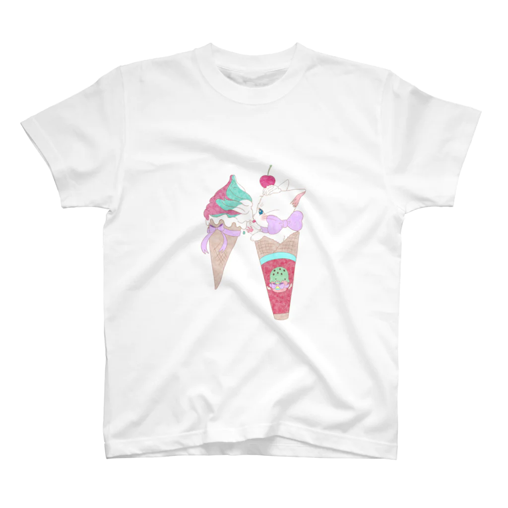 Noruneko-YaのMelting ice cream  Regular Fit T-Shirt