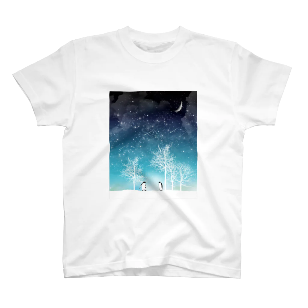 LALA CloveR.の冬の星空・ペンギン スタンダードTシャツ