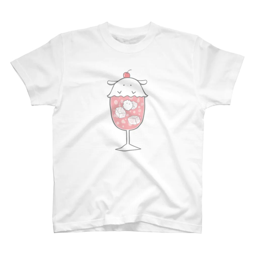 きこのまのクリームソーダに擬態するメンダコ（いちごソーダ）控え目版 スタンダードTシャツ