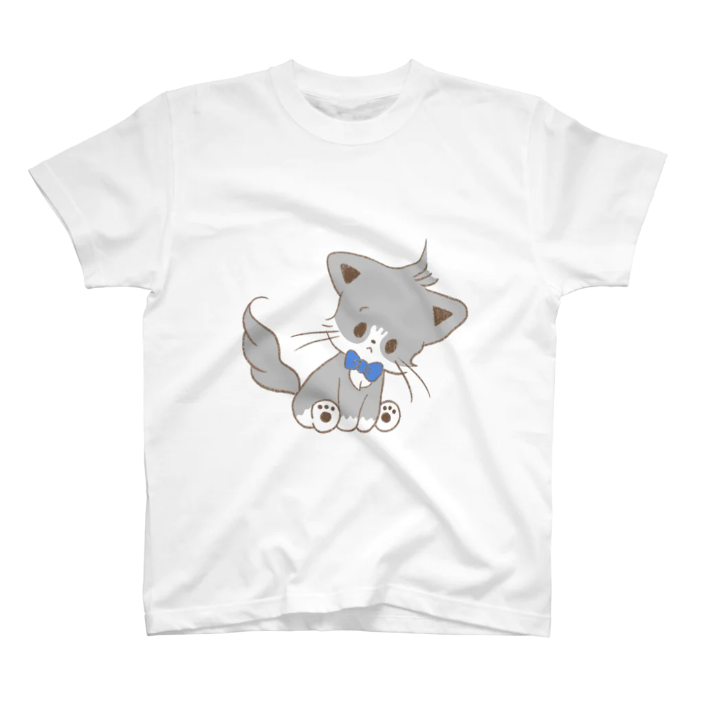 Noruneko-YaのねこねこTシャツ　(青リボン) Regular Fit T-Shirt