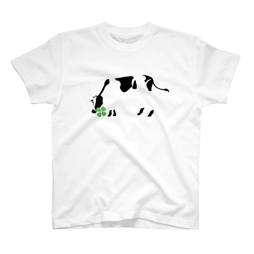 リヴインクローバーの5.6oz 枠線無しリヴインクローバー　牛ロゴ 티셔츠