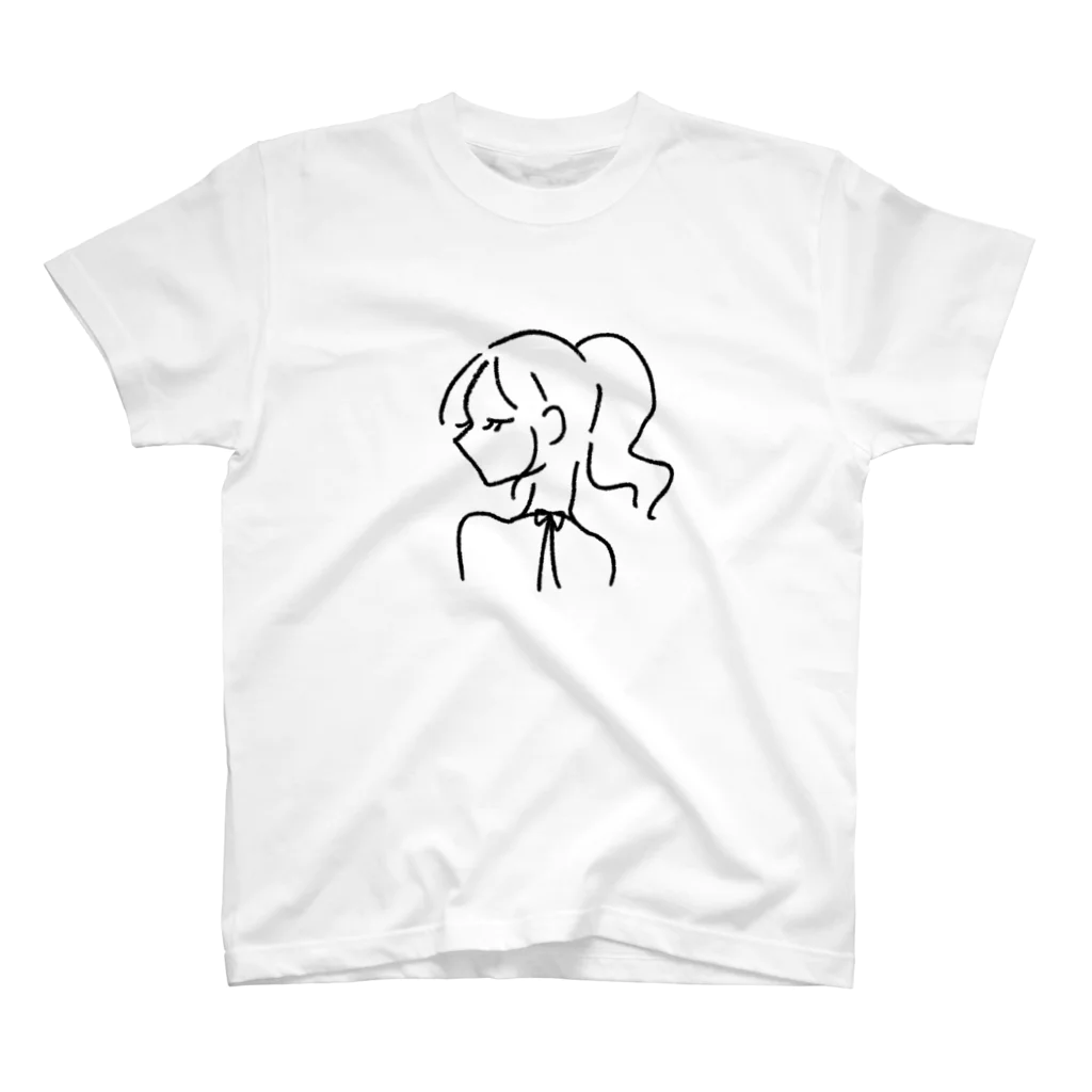 まりりその大人しげなポニーテール少女 Regular Fit T-Shirt