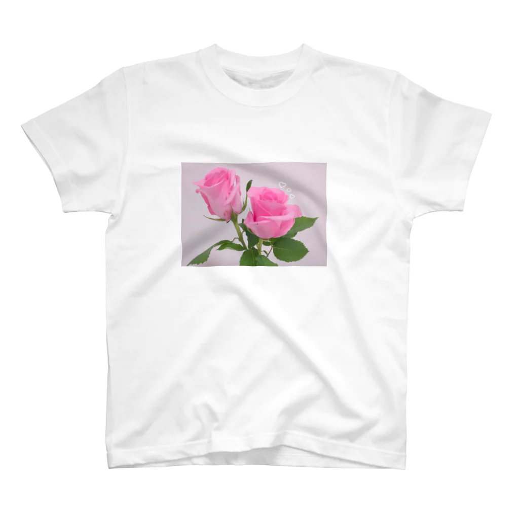 ☁️ ふわふわ ☁️のシンプルローズ 🌹 スタンダードTシャツ