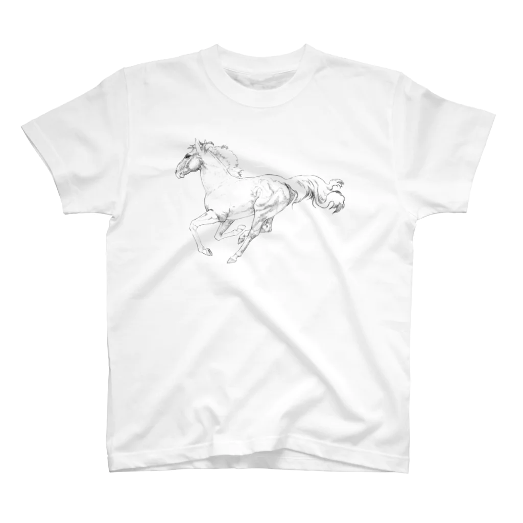 馬の絵の画家　斉藤いつみの馬の素描Tシャツ1 スタンダードTシャツ