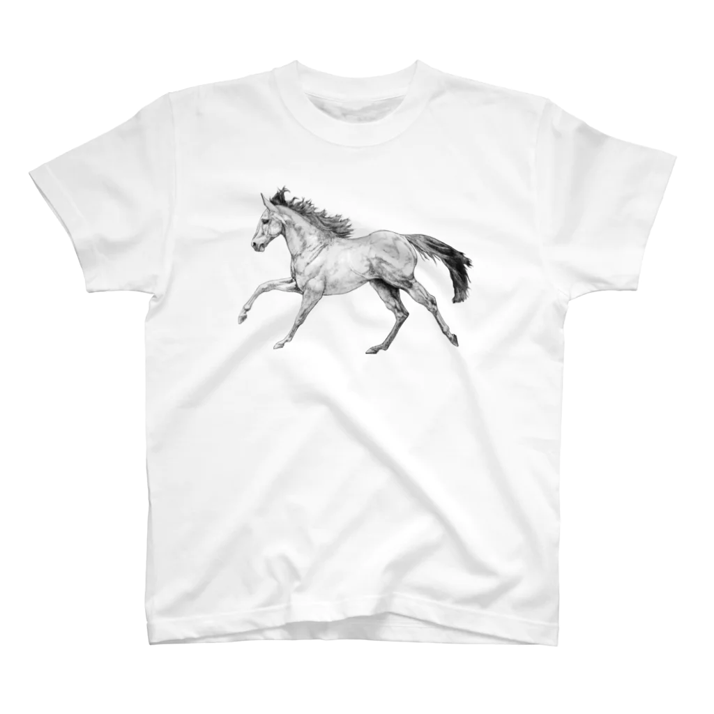 馬の絵の画家　斉藤いつみの馬の素描Tシャツ2 スタンダードTシャツ