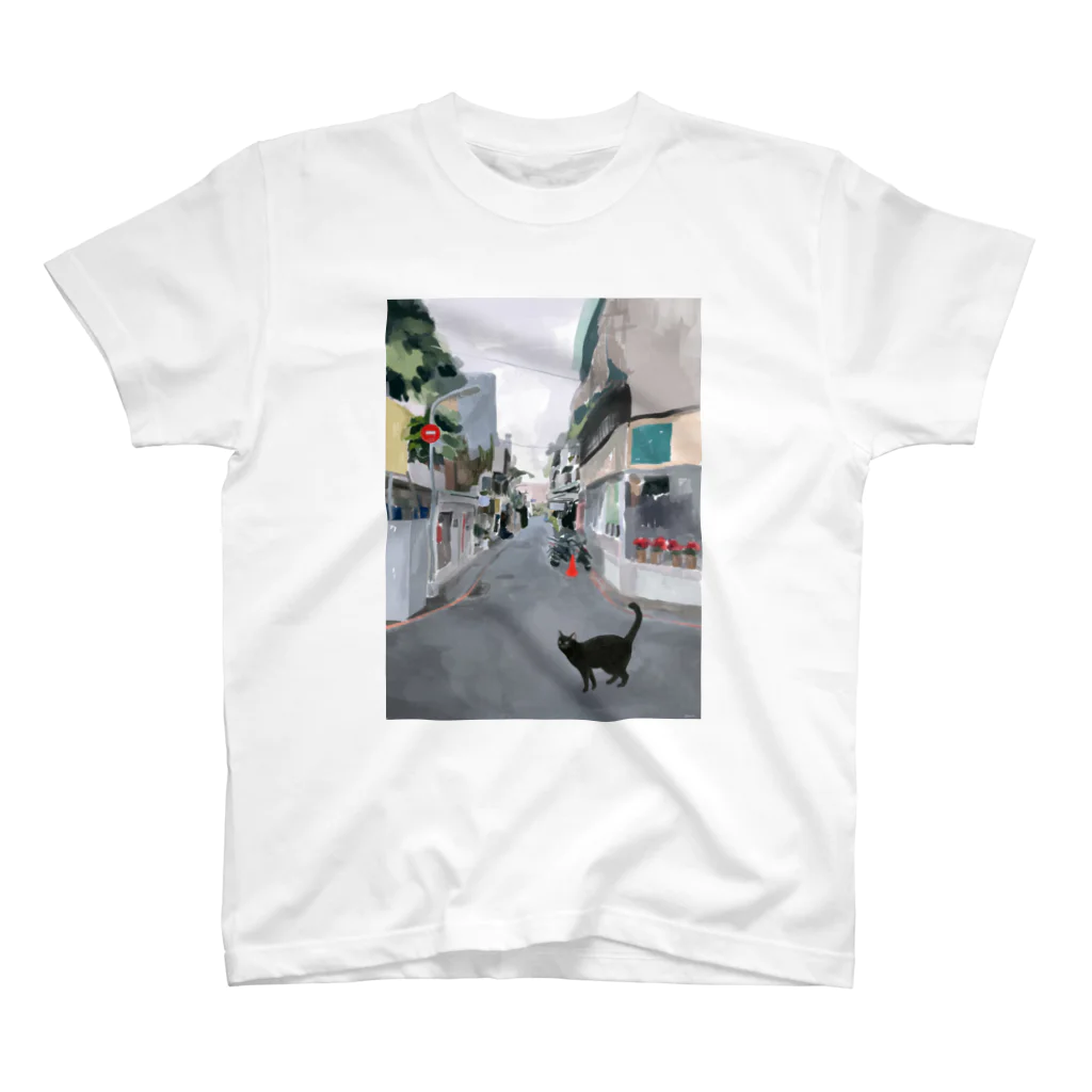 Omuのにゃんこと路地 Regular Fit T-Shirt