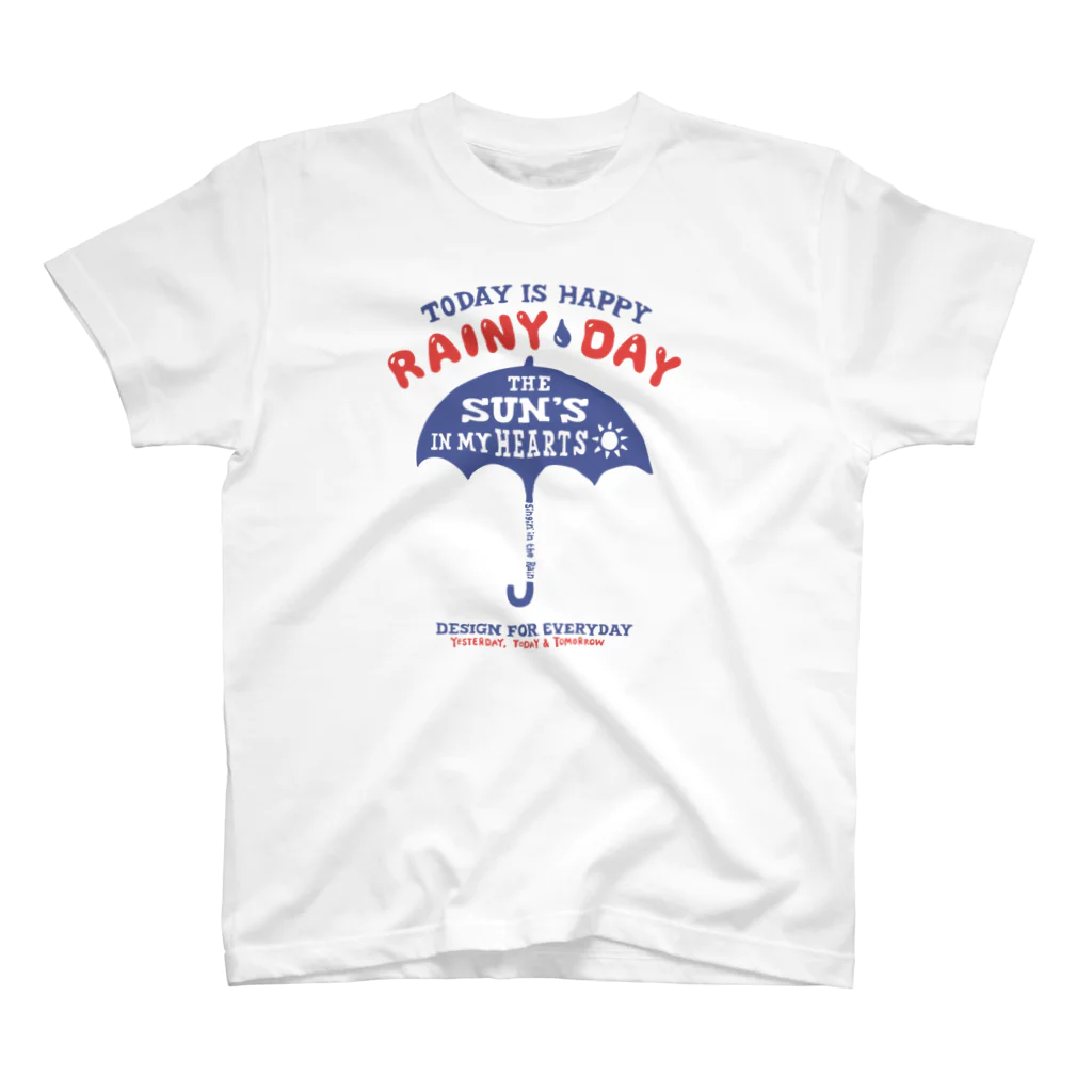 Design For Everydayのアンブレラ（傘）～happy rainy day～ Regular Fit T-Shirt