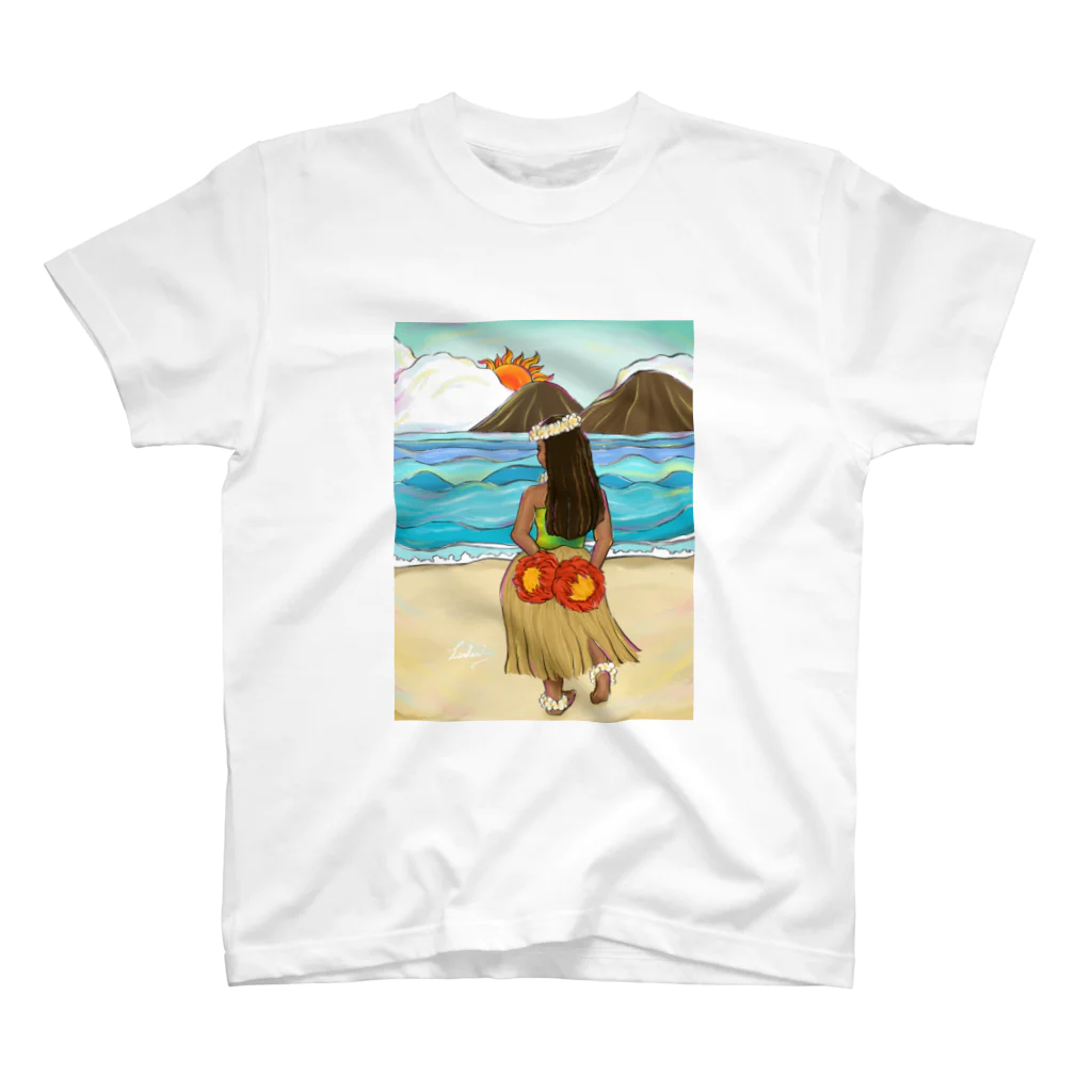 leolaniのフラガール ラニカイビーチ イラスト スタンダードTシャツ