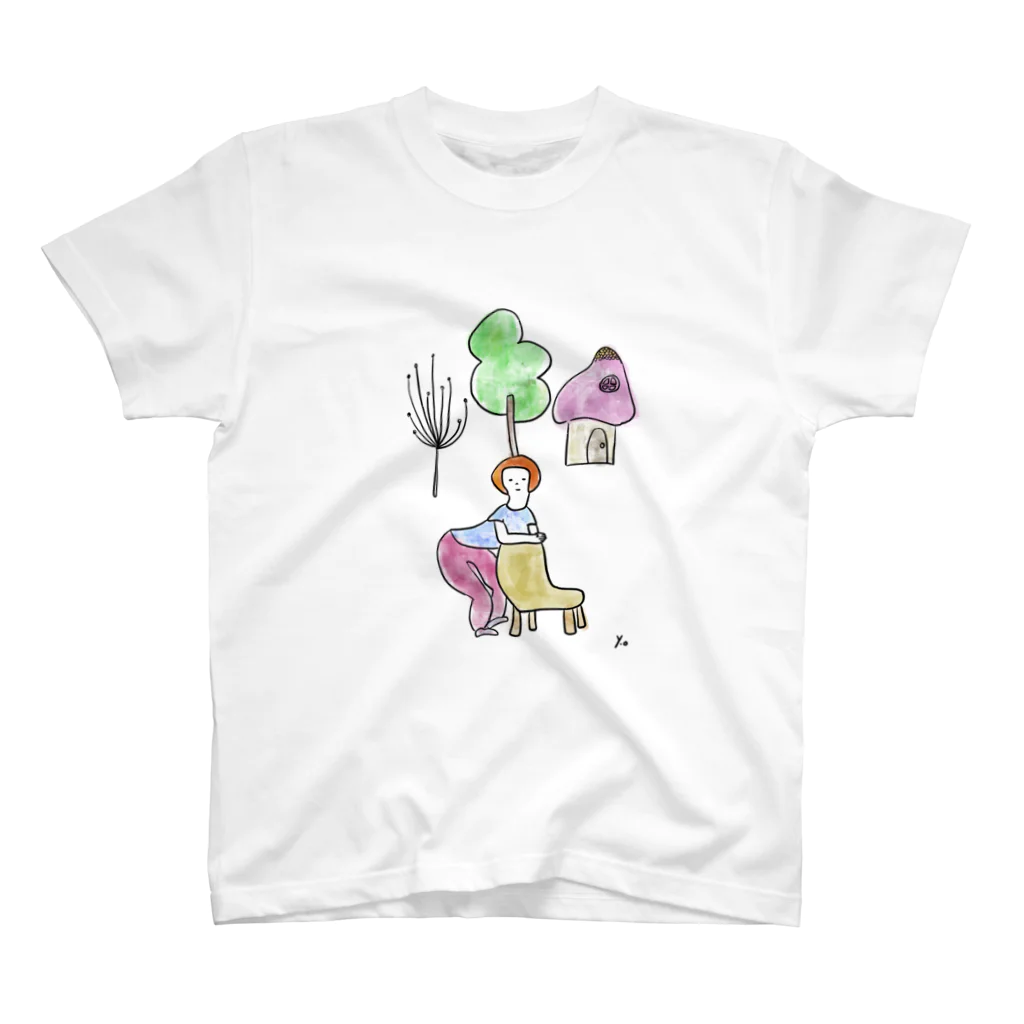 小川賀子の「ハイ！ポーズ！」（カラー） スタンダードTシャツ