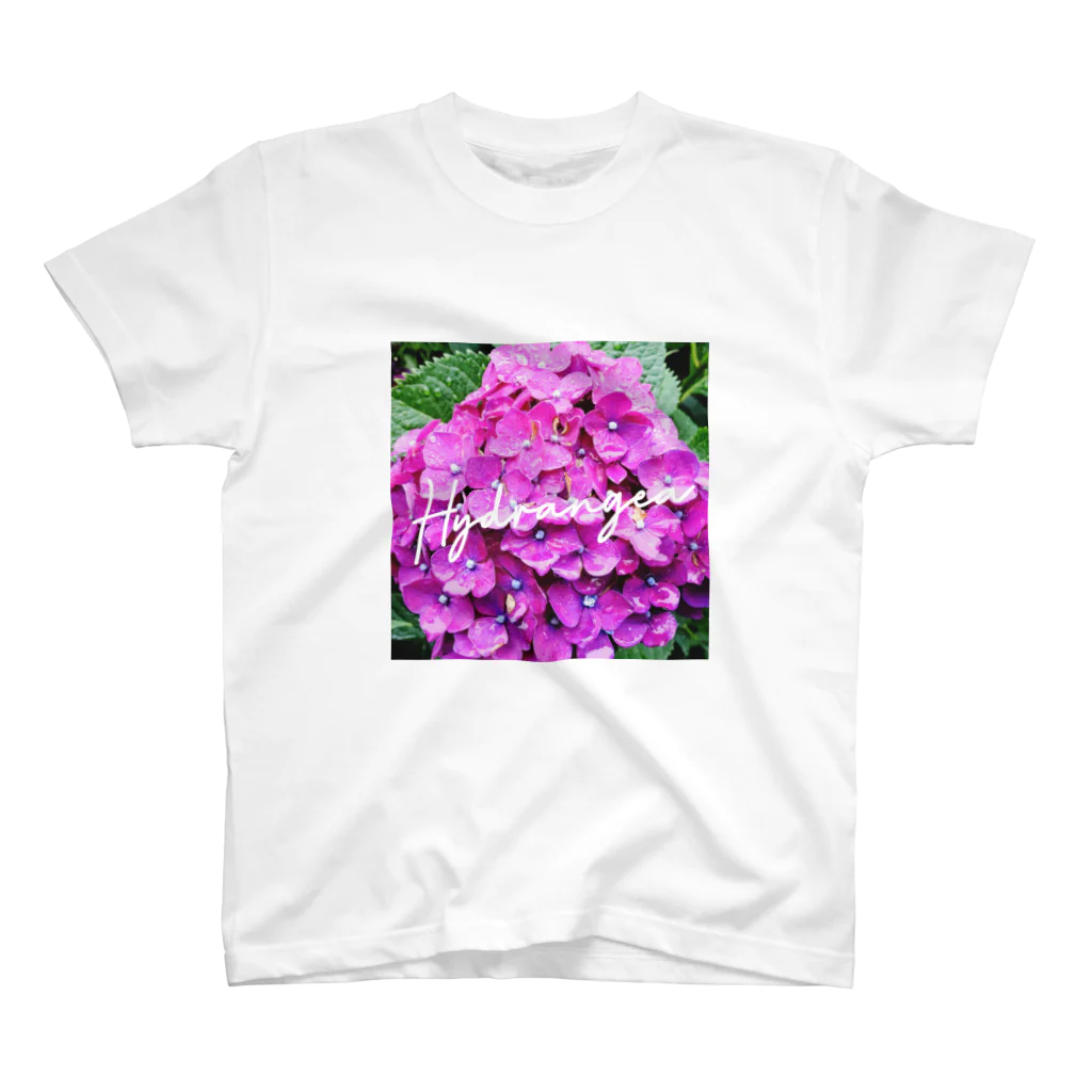 雨上がりのチョコレートの梅雨の日の紫陽花 Regular Fit T-Shirt