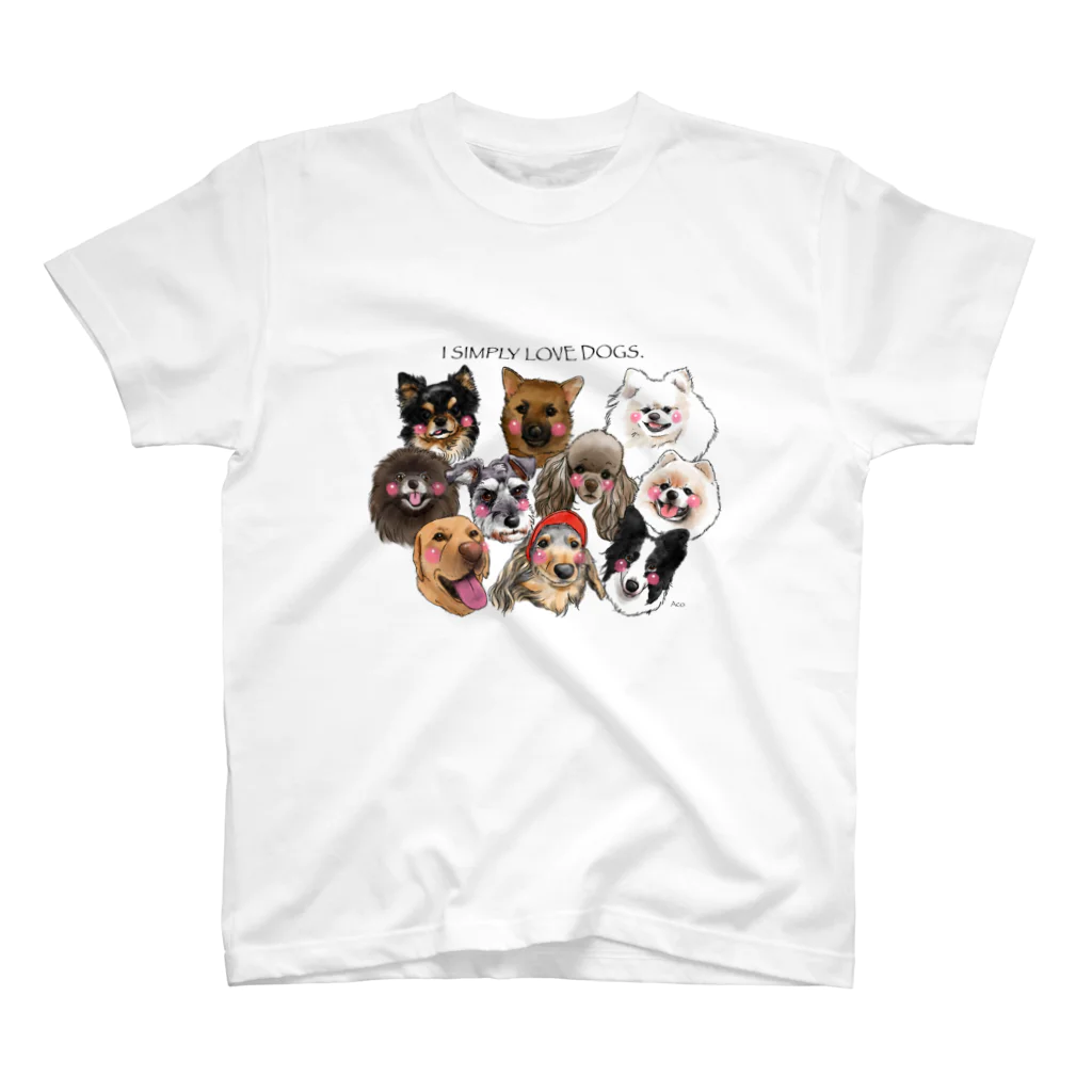 shop あこ猫犬屋のただただ犬が好き！ スタンダードTシャツ