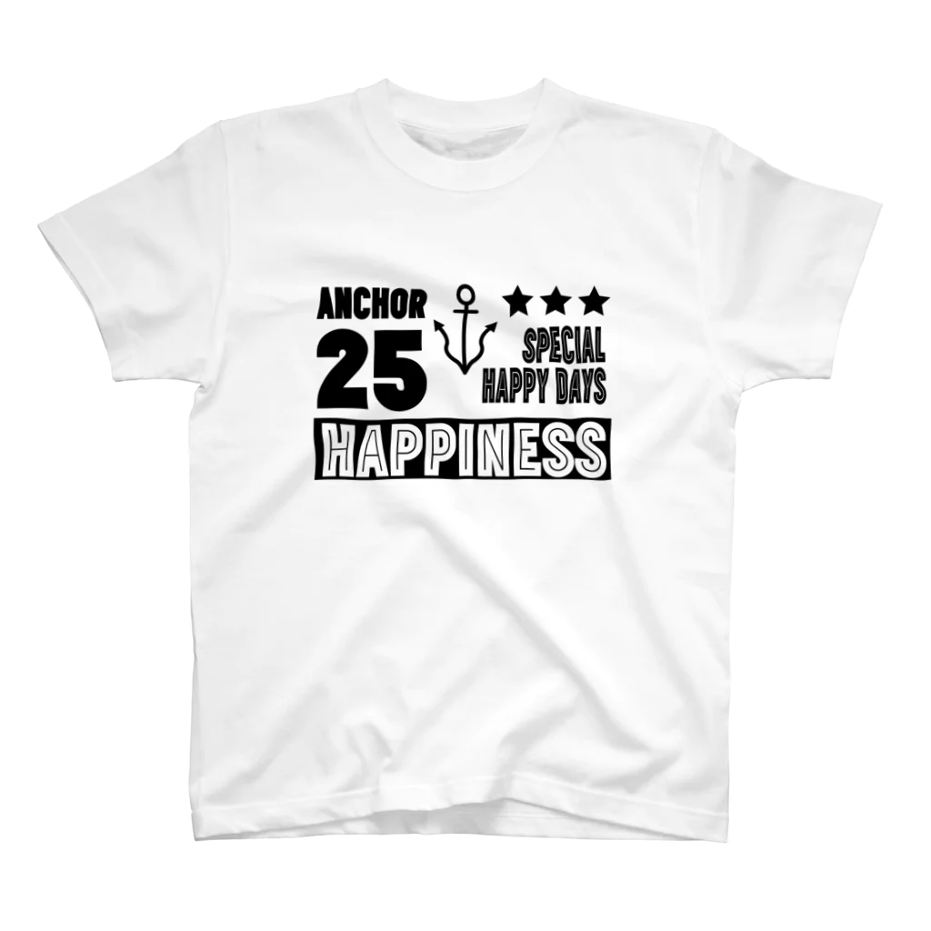 red smileのHappinessイカリマーク（黒） スタンダードTシャツ