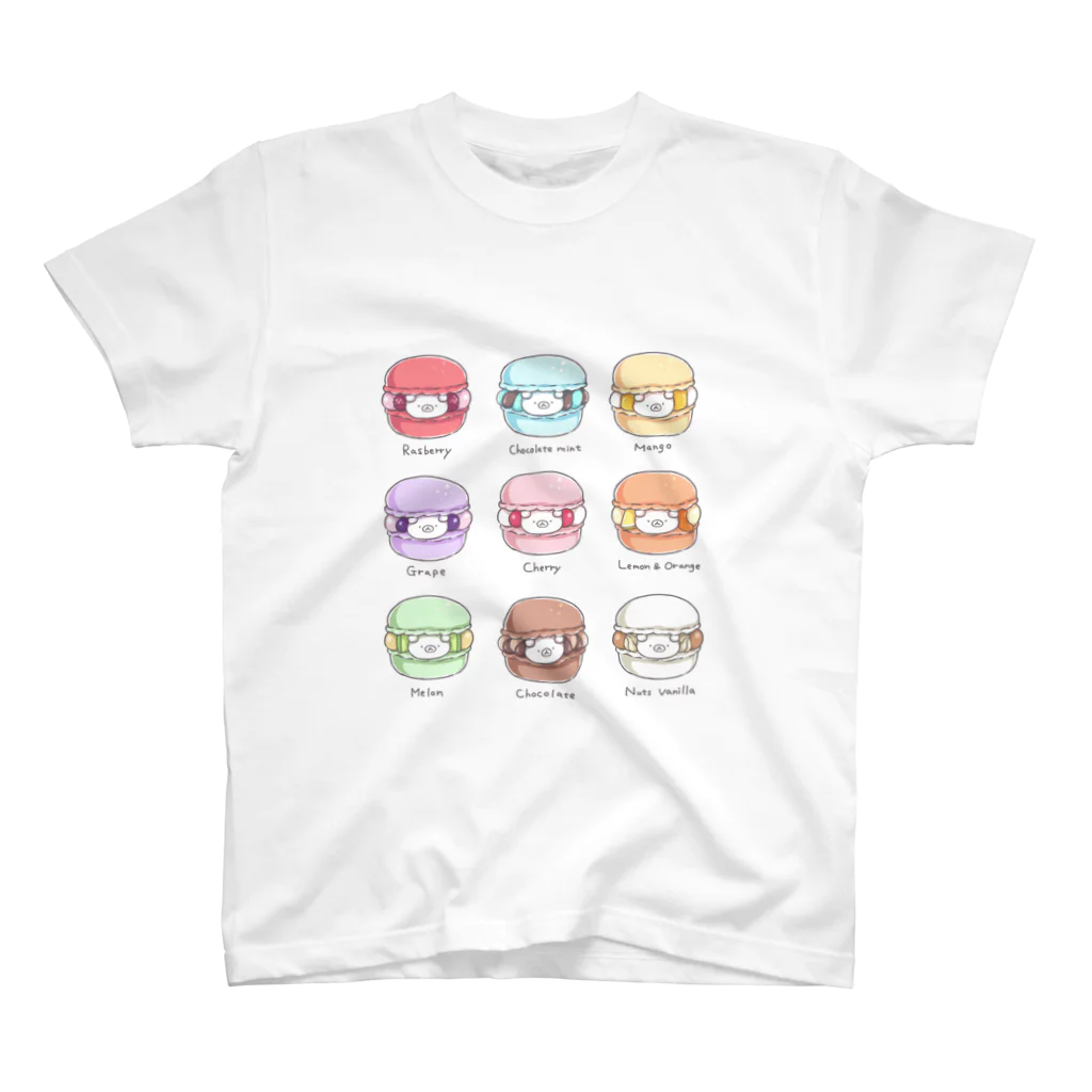 ちーくま by ふじたちさとのちーくマカロン Regular Fit T-Shirt