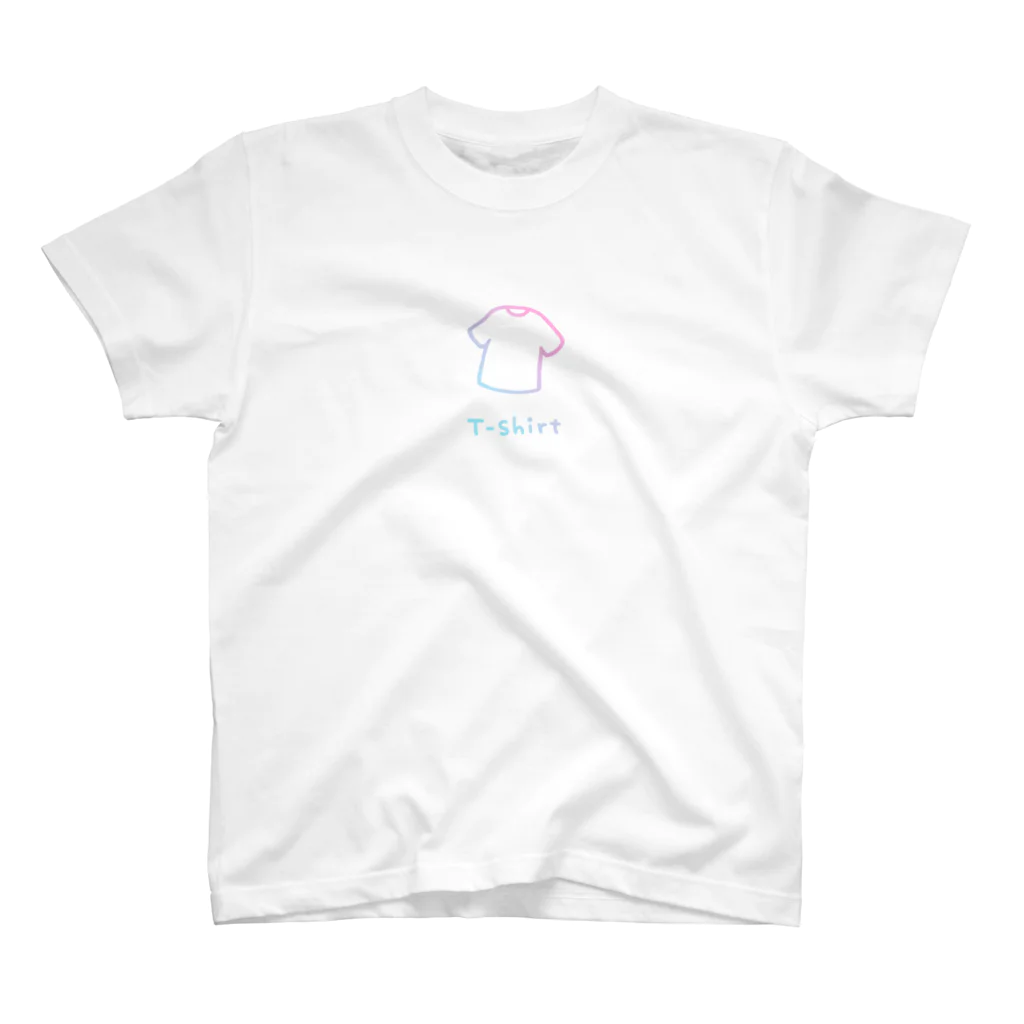 Tシャツ柄のTシャツ屋さんのTシャツ柄のTシャツ【グラデーションの線】【線画】【T-shirt】 スタンダードTシャツ