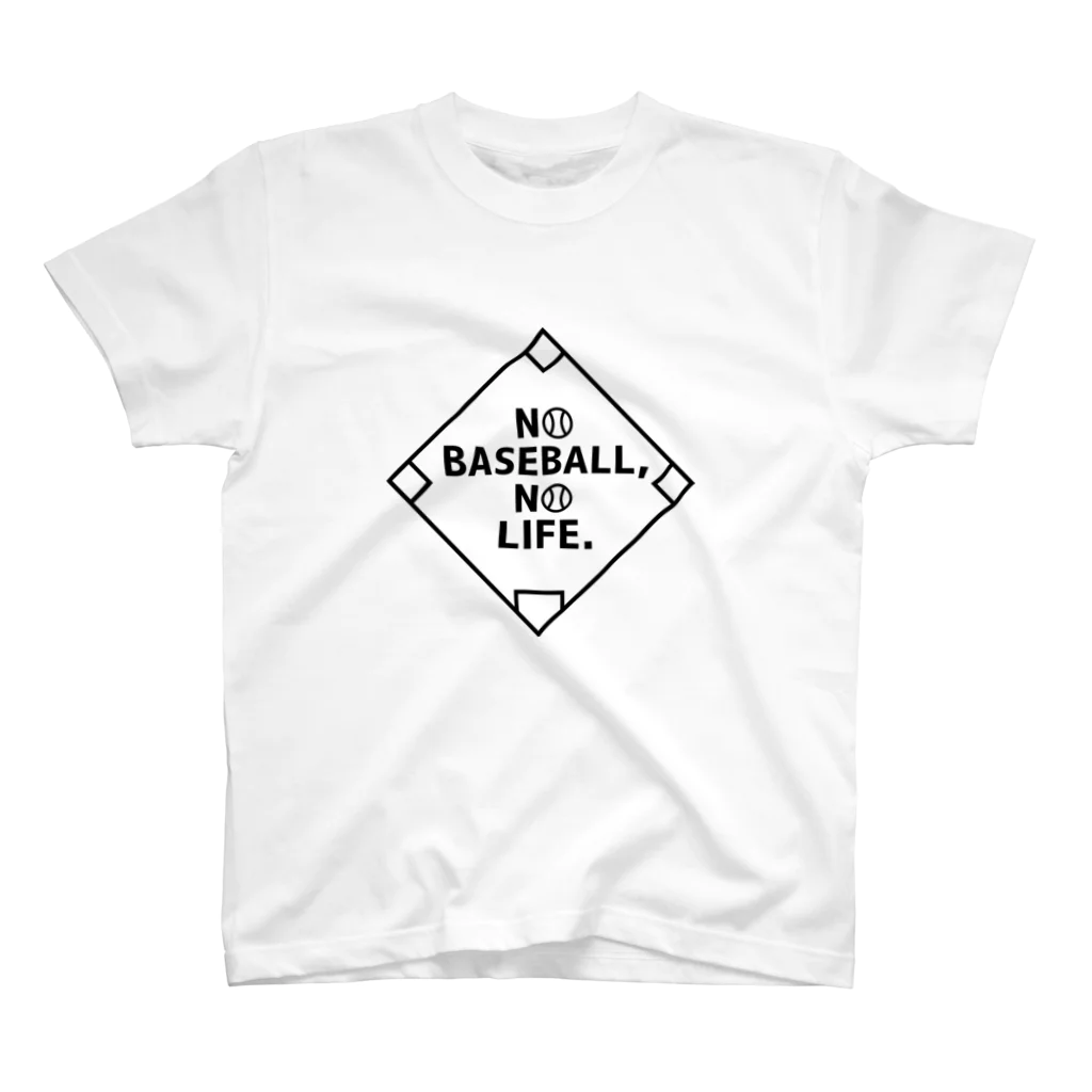 野球Tシャツ倶楽部（文字デザイン）のNO BASEBALL,NO LIFE. 티셔츠