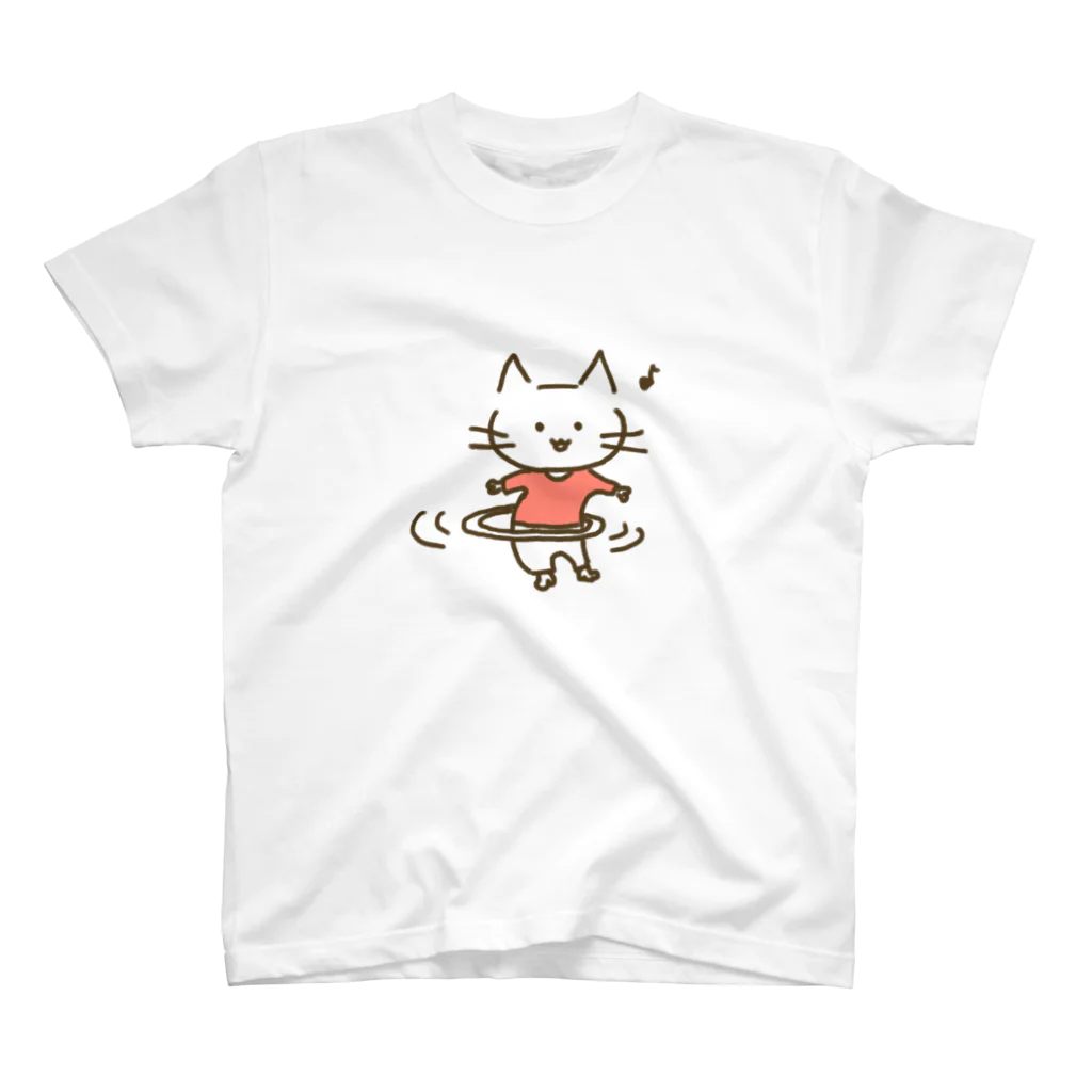 omimiのフラフープにゃんこ スタンダードTシャツ