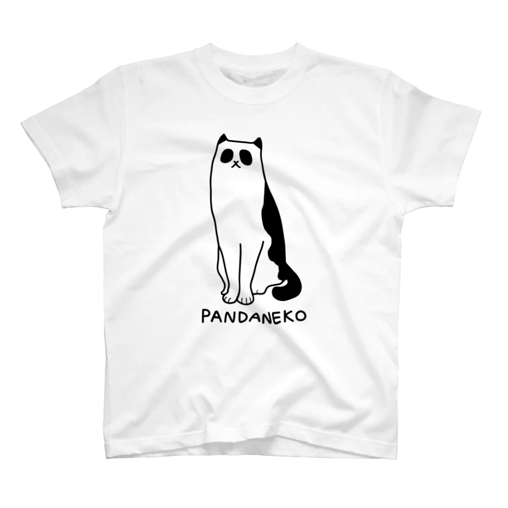 FAULHEITのパンダネコ（おすわり） スタンダードTシャツ