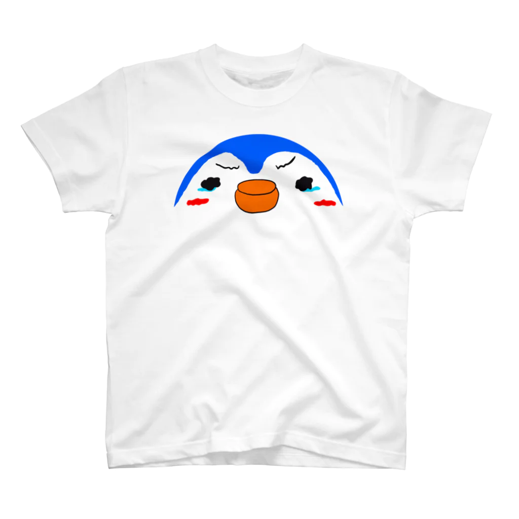 うーちゃんのおみせのなみだぐむペンギン（青ふち）  Regular Fit T-Shirt