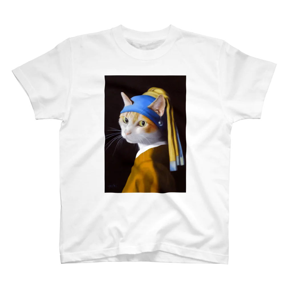 ojiartの真珠の耳飾りの猫 Regular Fit T-Shirt