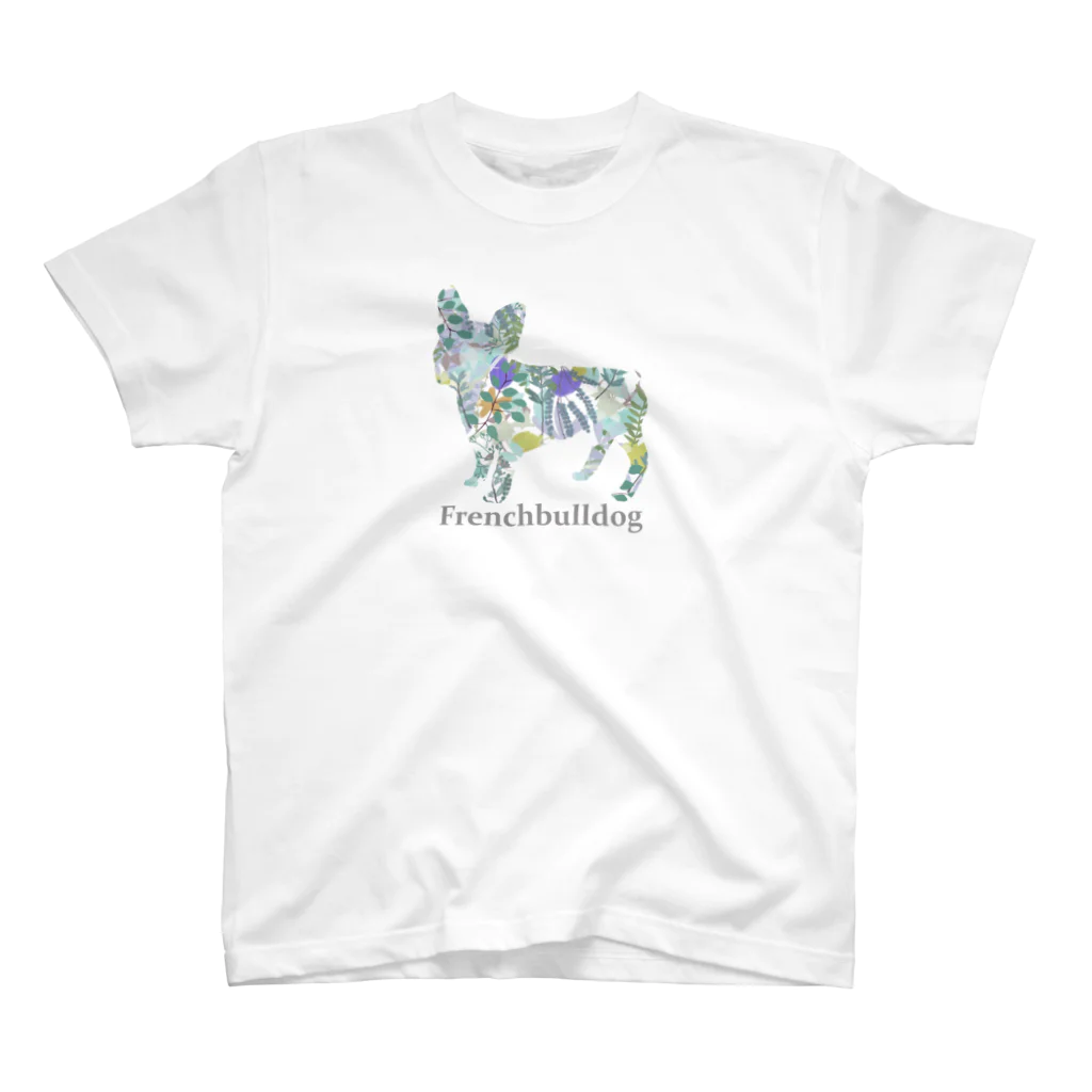 AtelierBoopの花　ボタニカル　フレンチブルドッグ スタンダードTシャツ