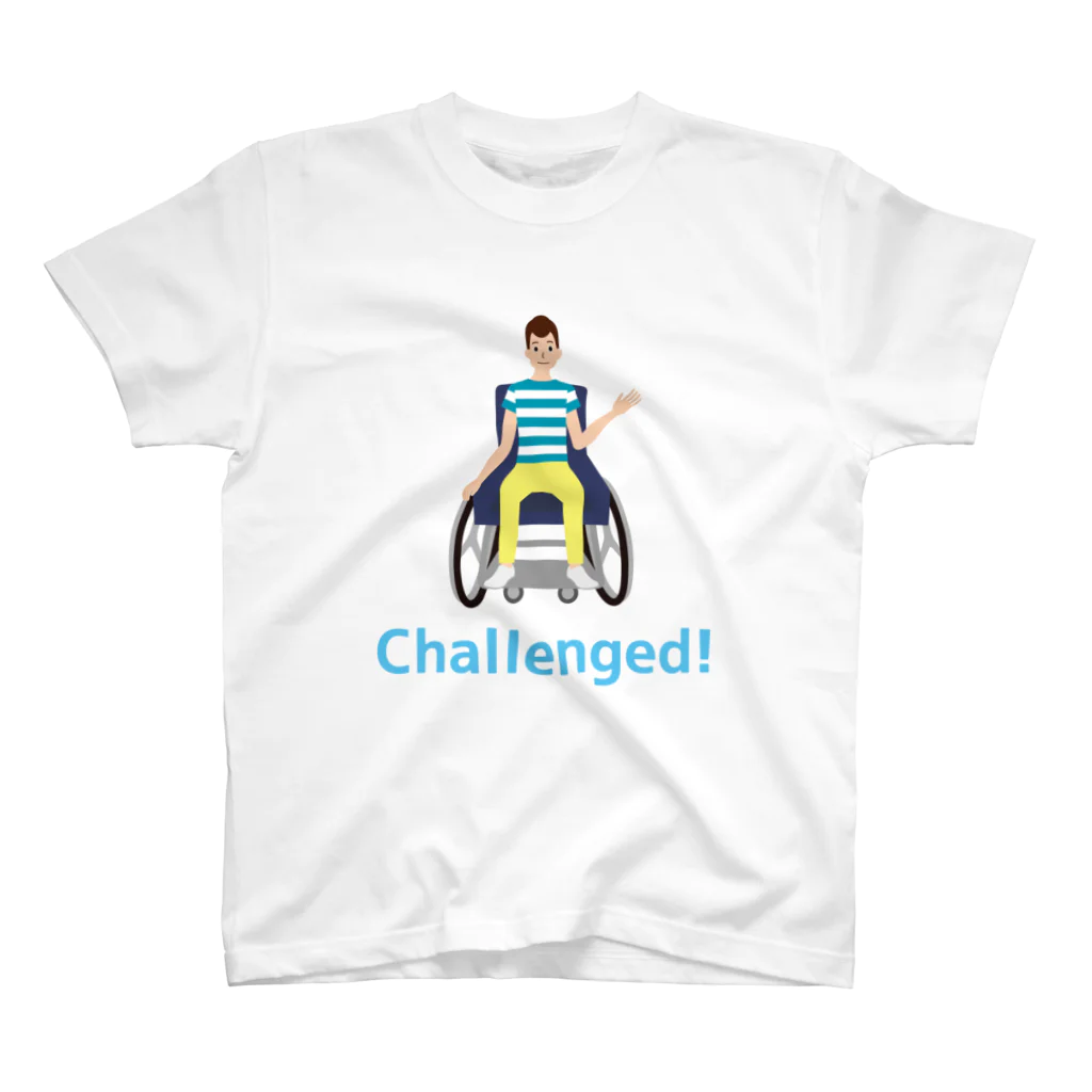 MiyataMiho/デザイナーイラストレーターのChallenged! チャレンジド《車いす》 スタンダードTシャツ