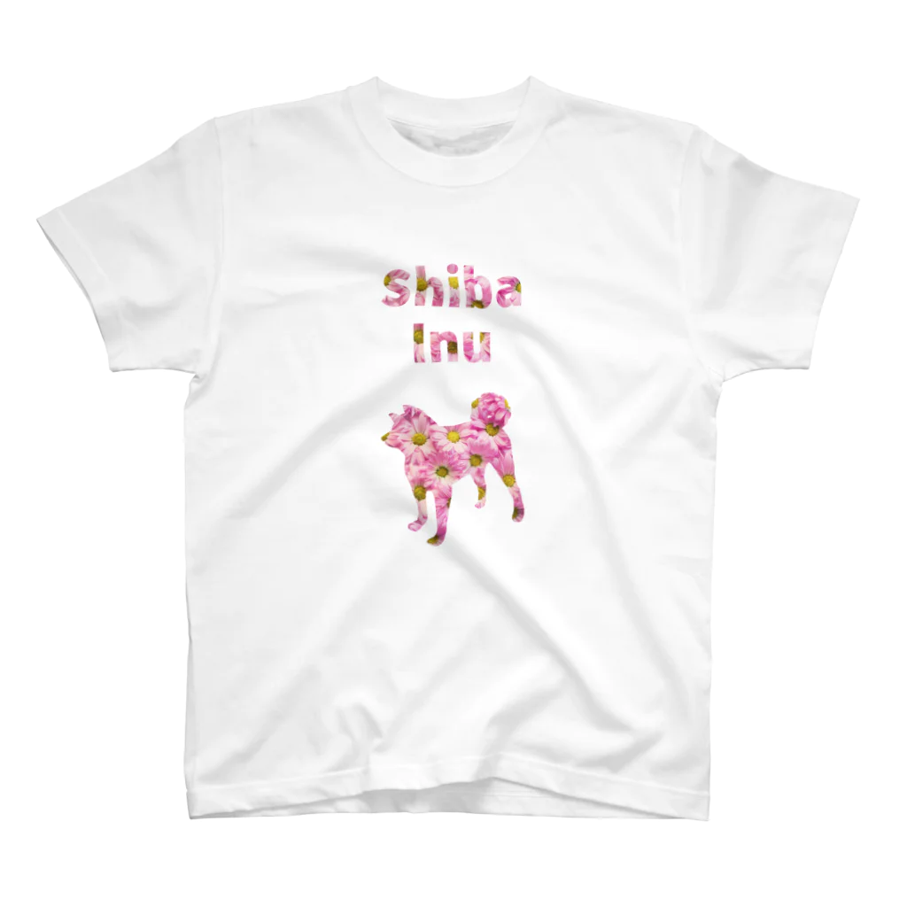 onehappinessの柴犬とデイジー スタンダードTシャツ