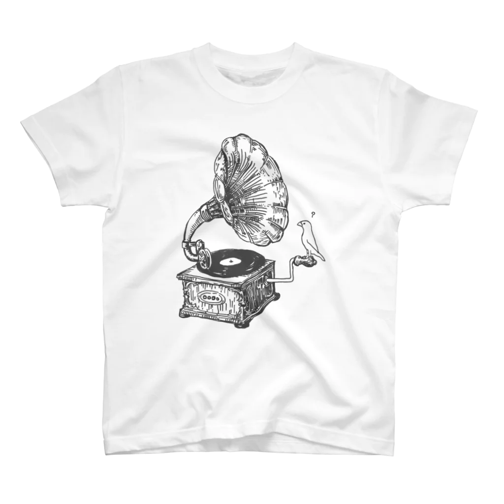 Momi Buncho Lab SHOPの蓄音機文鳥 Regular Fit T-Shirt