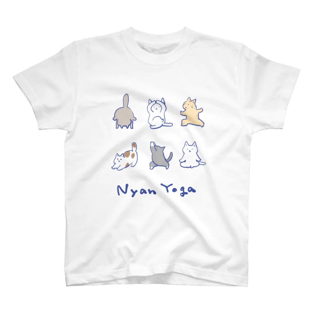 しろモフ屋のにゃんヨガ　2 スタンダードTシャツ