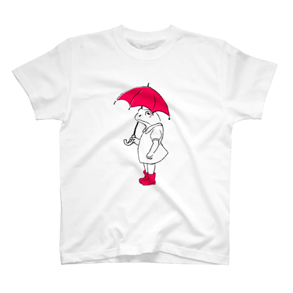 momosioの傘をさした女の子(長靴) スタンダードTシャツ