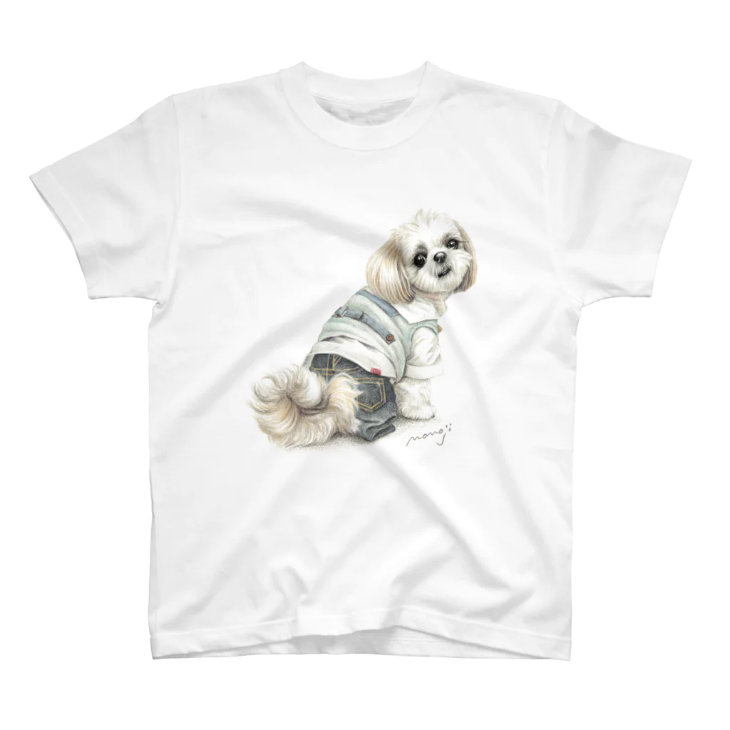 Momojiの犬画のシーズー46 スタンダードTシャツ