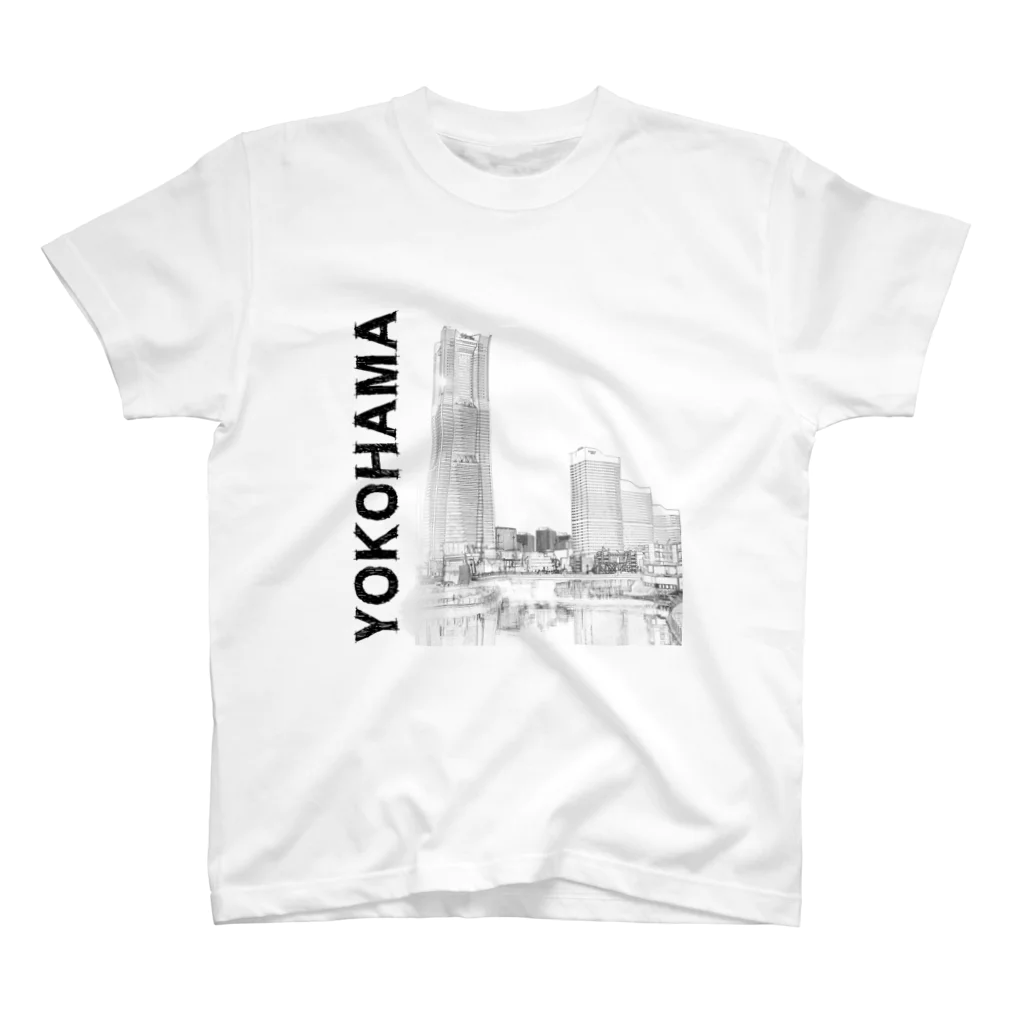 超高層ビル・都市開発研究所shopのThe City 横浜摩天楼 Regular Fit T-Shirt