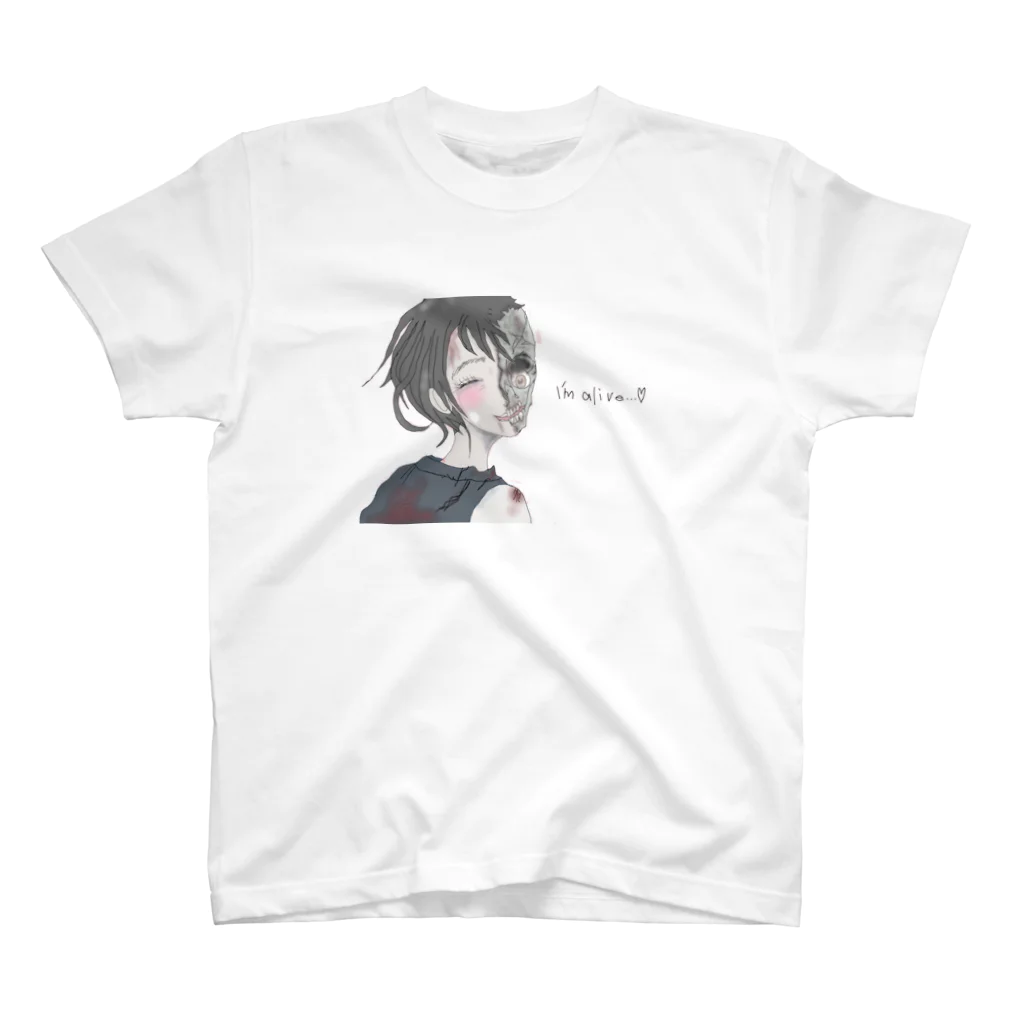 キユ スタジオの前向きゾンビガール スタンダードTシャツ