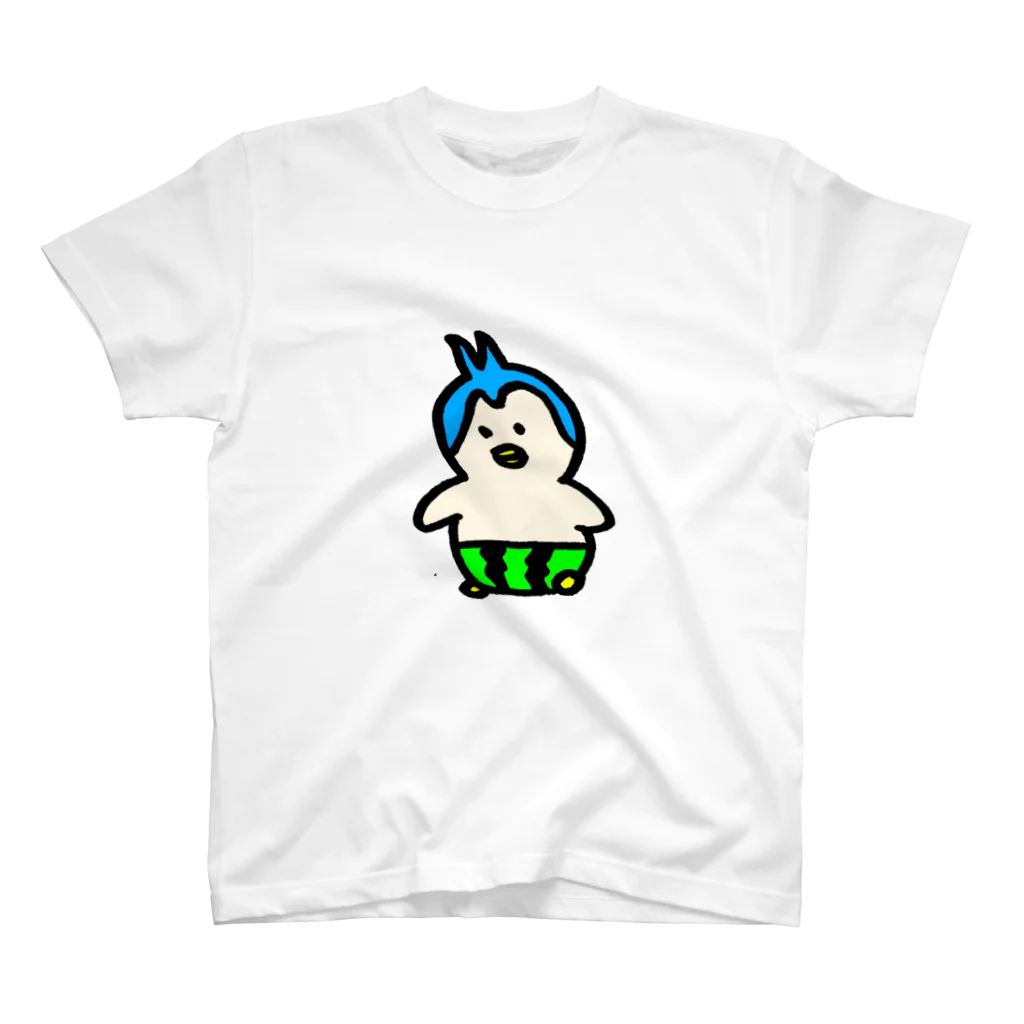 しゅらぼんのお絵描き。のスイカパンツのペンギンくん Regular Fit T-Shirt