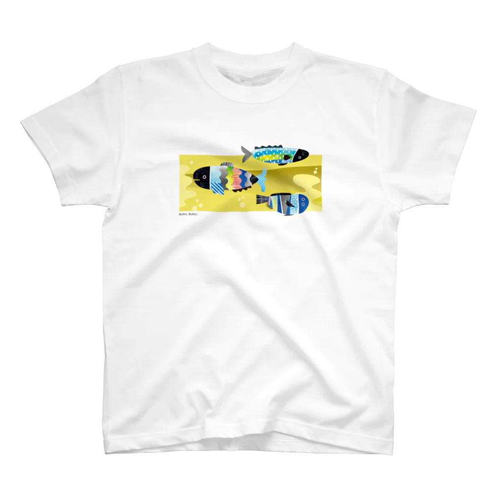 カツキ ミオのブクブク 魚 背景アリ スタンダードTシャツ