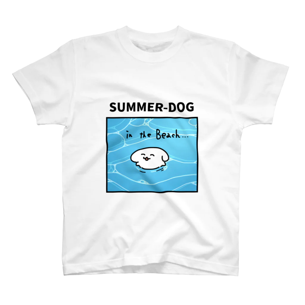 ウルモのウルモ犬　水に入る夏Tシャツ 티셔츠