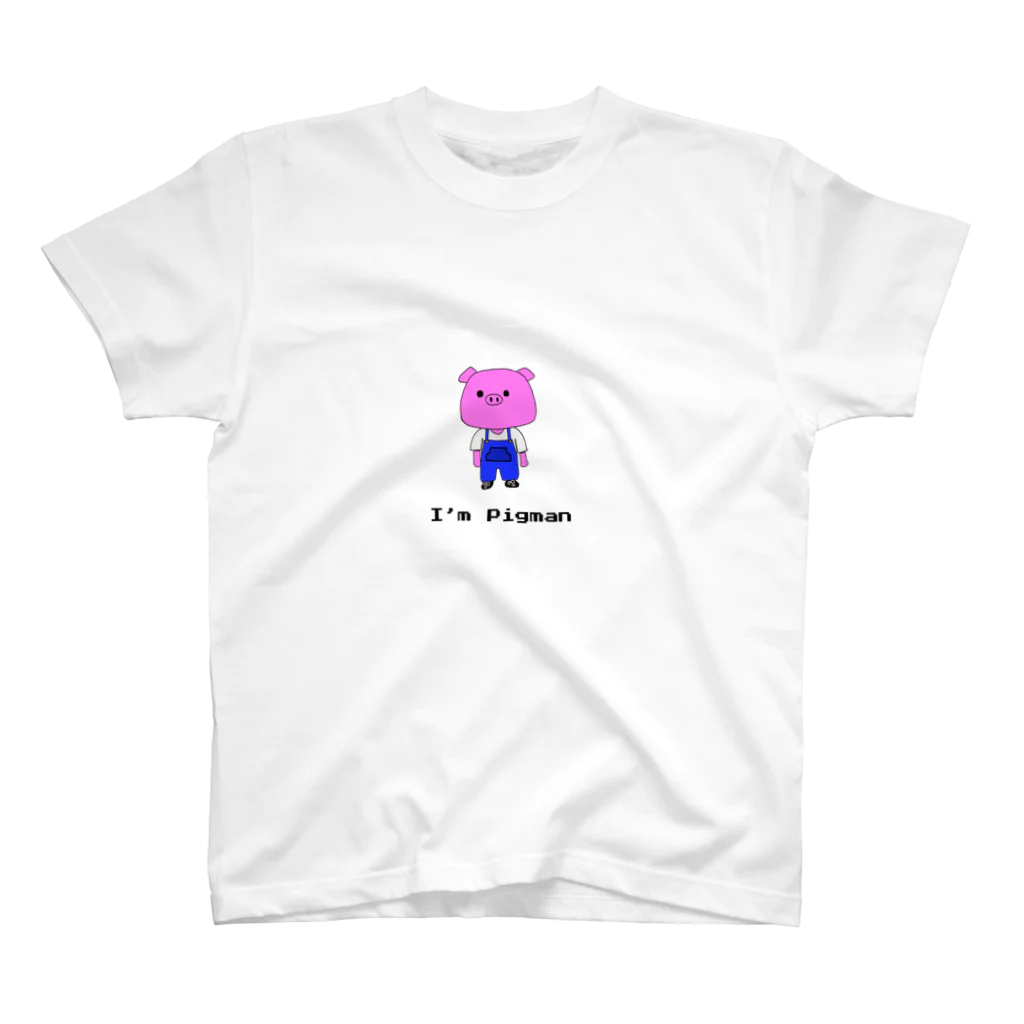 ピッグまんのピッグまん×オーバーオール Regular Fit T-Shirt