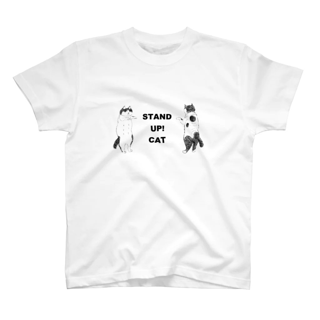 もふ毛ギャラリーのSTAND UP! CAT スタンダードTシャツ