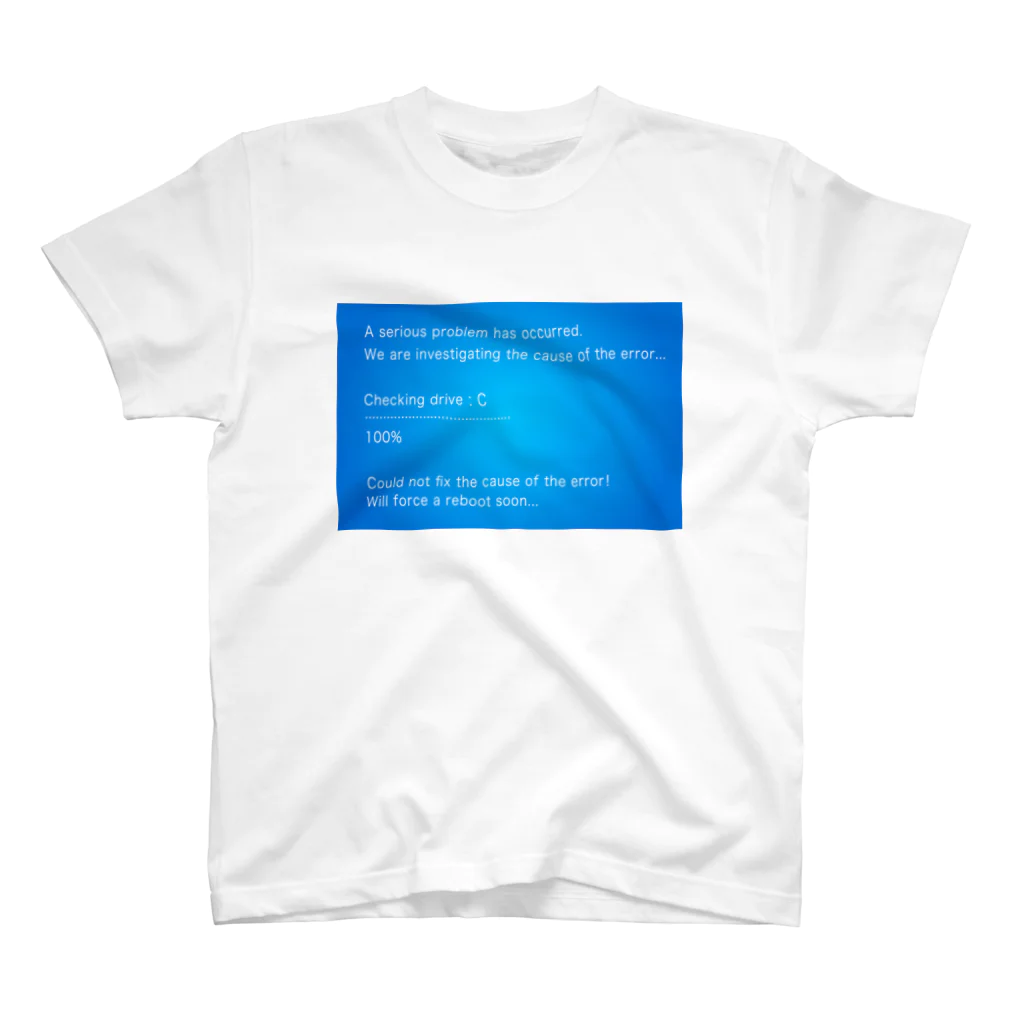 illust_designs_labの架空のブルースクリーンエラー画面のイラスト  Regular Fit T-Shirt