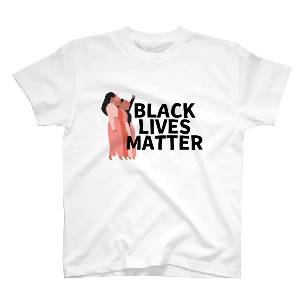 RIRI_designのBLACK LIVES MATTER（ブラック・ライブス・マター）walking Regular Fit T-Shirt