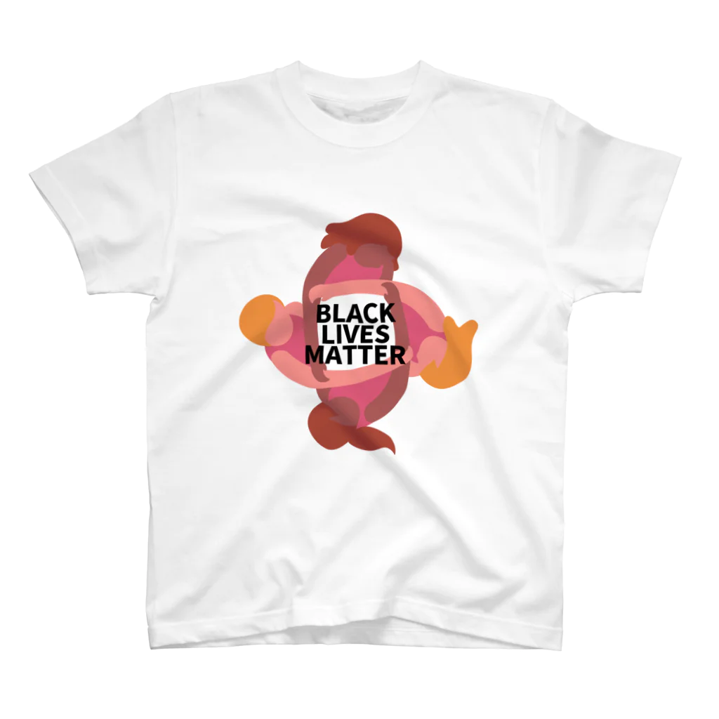 RIRI_designのBLACK LIVES MATTER（ブラック・ライブス・マター）サークル スタンダードTシャツ