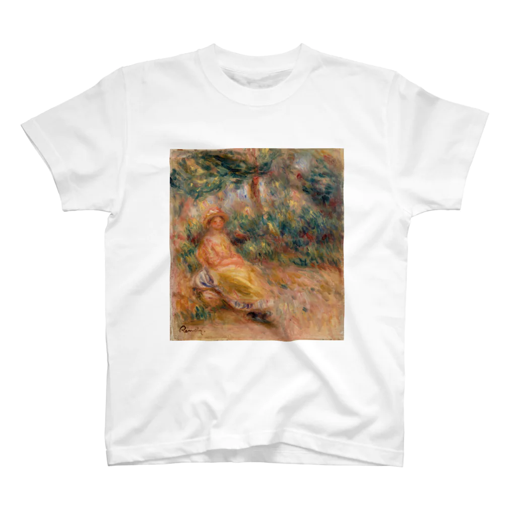 ART_collectionの「風景の中のピンクと黄色の女性」ルノワール Regular Fit T-Shirt