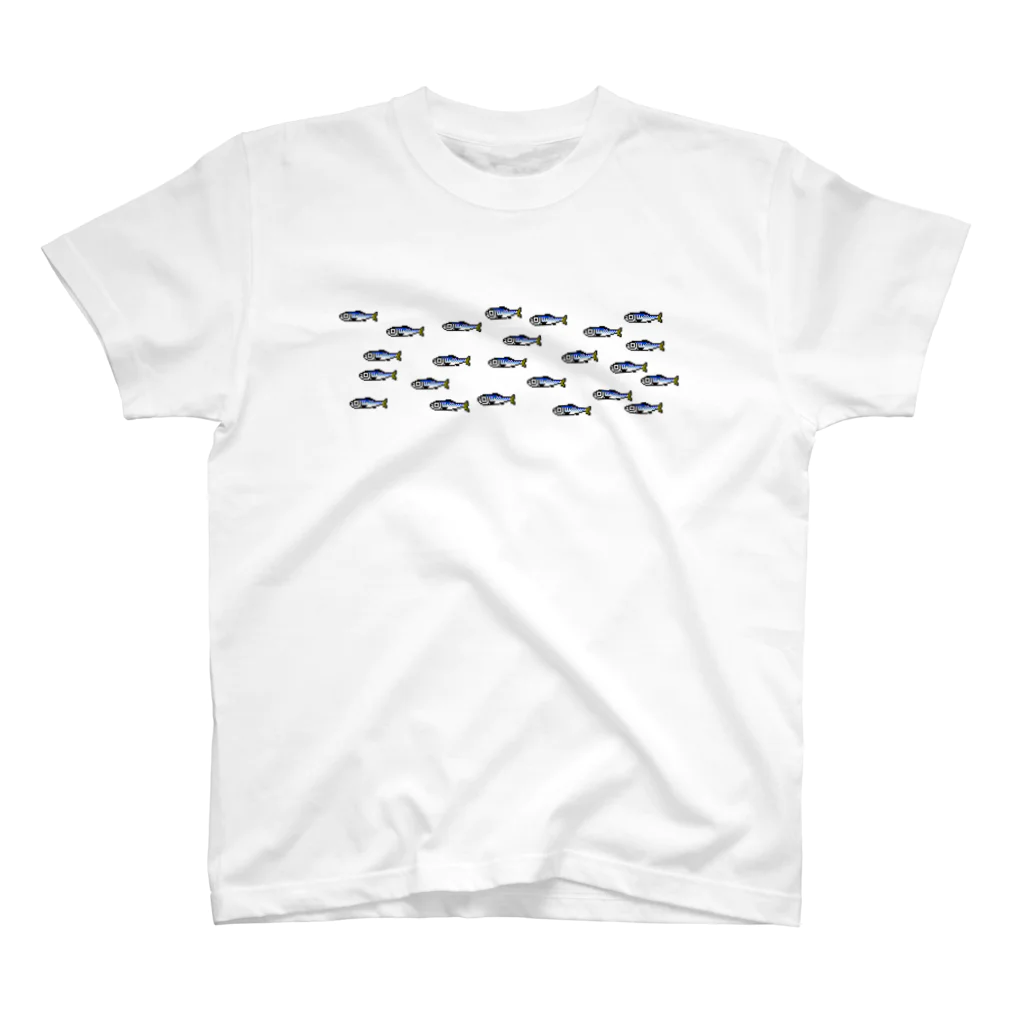 onigiri-loveloveのドット絵のイワシ群 Regular Fit T-Shirt