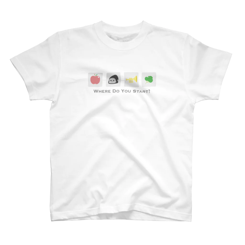 貴志たかしWORKSHOPのりんご-ごりら-らっぱ-パセリのTシャツ Regular Fit T-Shirt