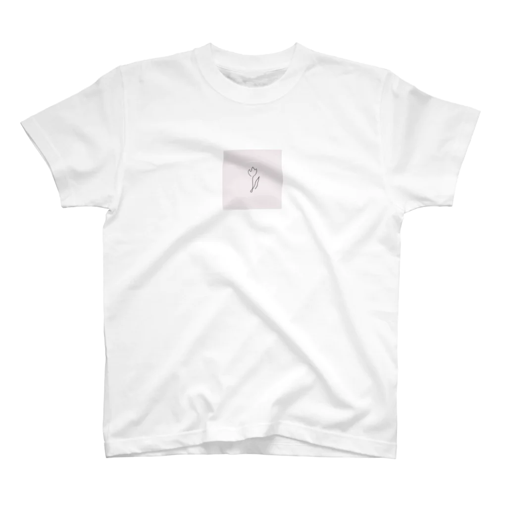 rilybiiの線画チューリップ＊pink スタンダードTシャツ