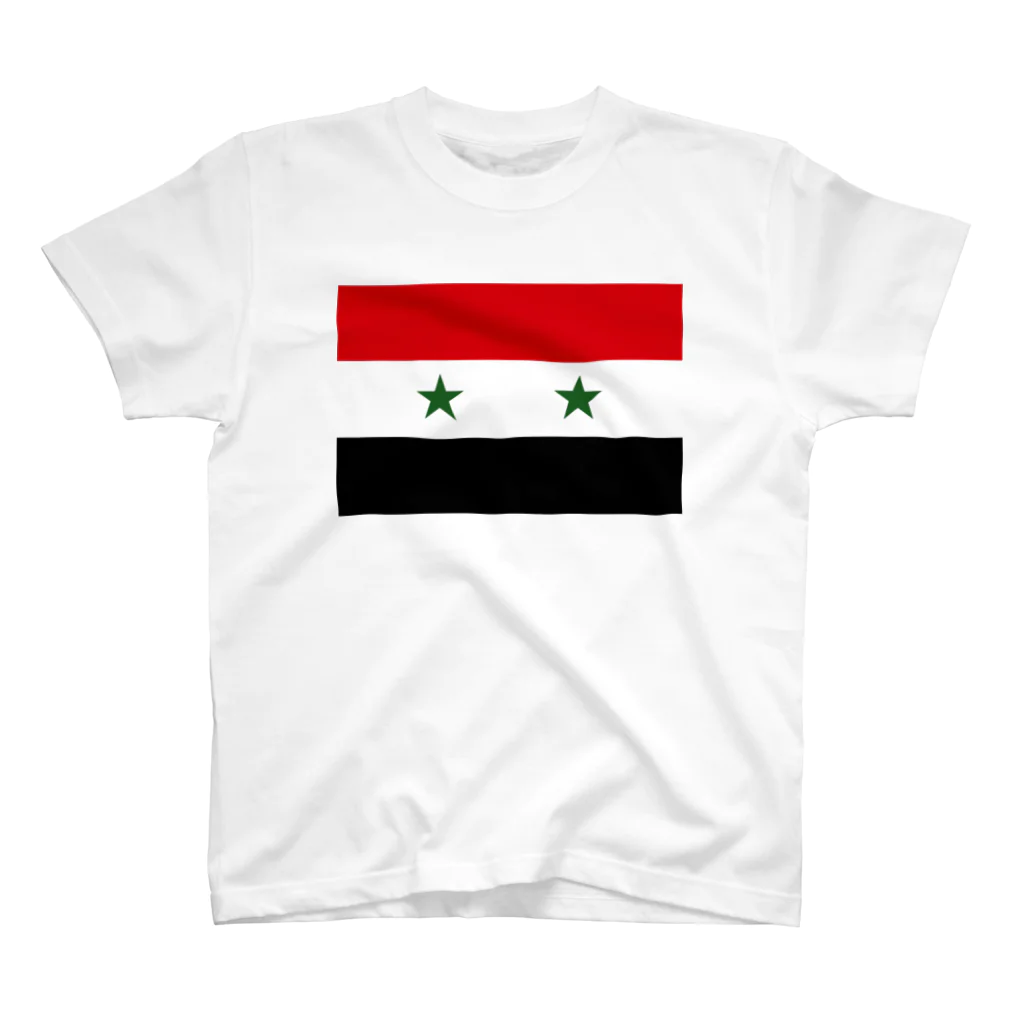 金融投資デザイン　カマラオンテ-ムラサキのSYRIA シリアの国旗 旗 flag スタンダードTシャツ