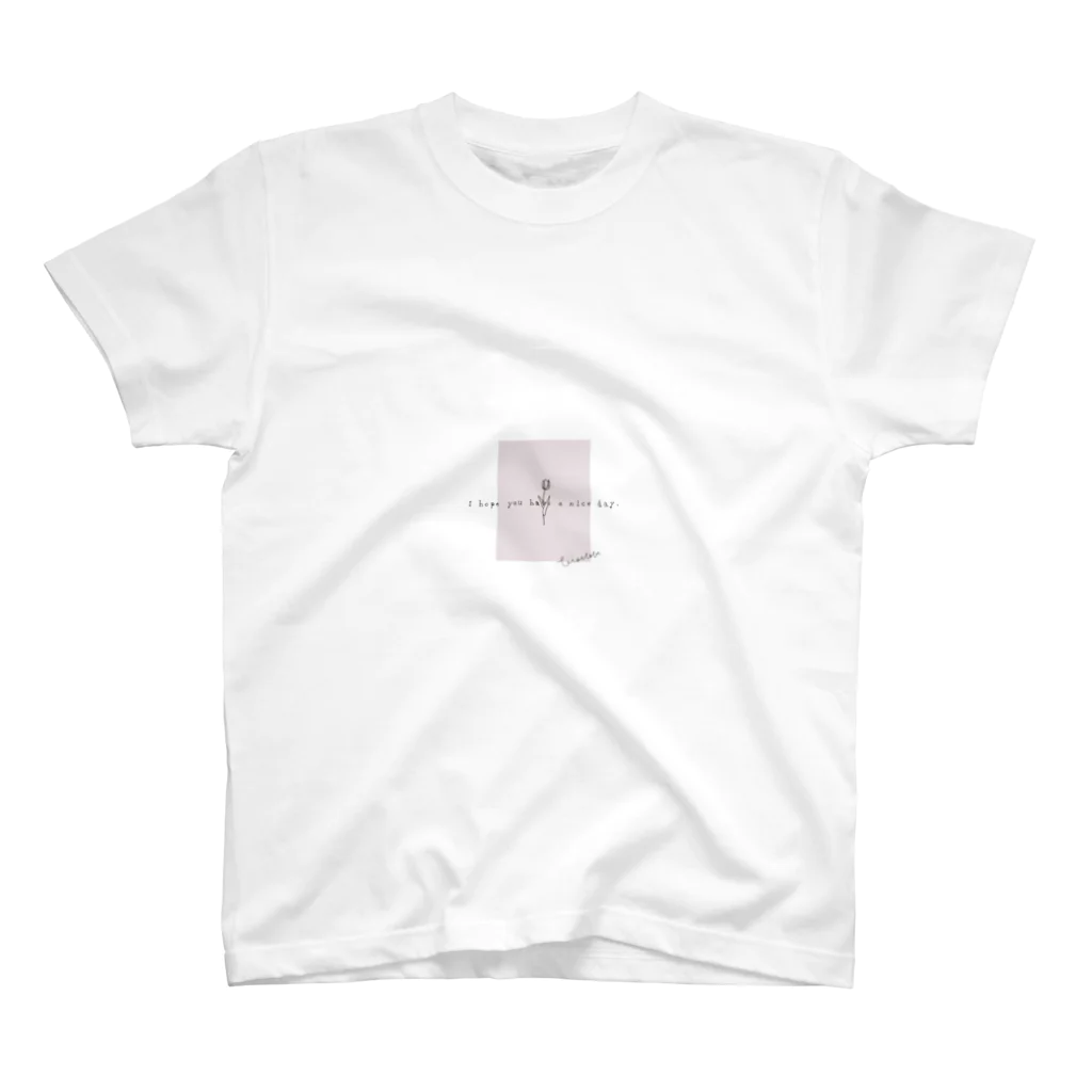 rilybiiの線画＊チューリップ＊pink スタンダードTシャツ