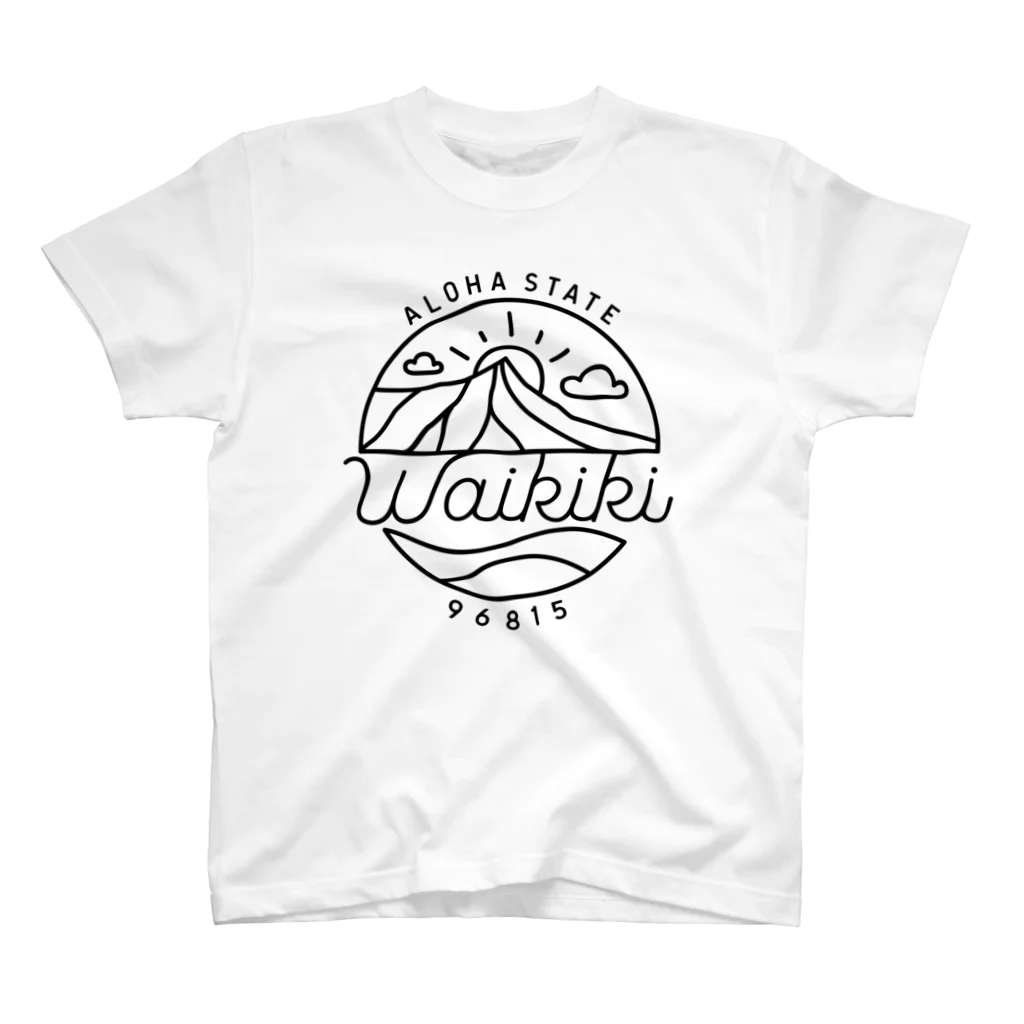 General Tshirts StoreのAloha State "Waikiki" B/W スタンダードTシャツ